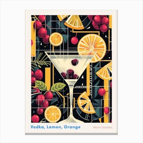 Fruity Art Deco Cocktail 5 Poster Canvas Print