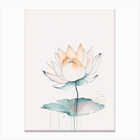 Lotus Flower Petals Minimal Watercolour 4 Canvas Print
