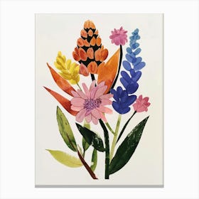 Painted Florals Celosia 3 Canvas Print