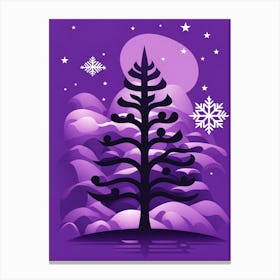 Purple Christmas Night, Christmas Tree art, Christmas Tree, Christmas vector art, Vector Art, Christmas art, Christmas Canvas Print