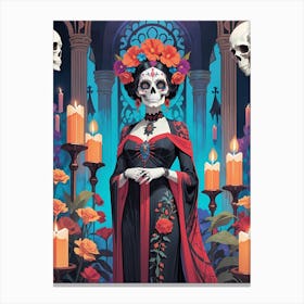 Floral Catrina Painting (15) Canvas Print