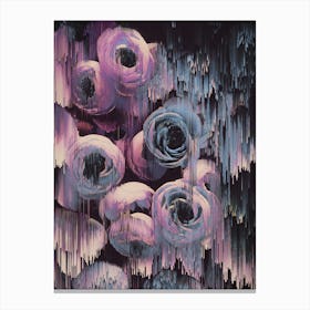 Floral Glitches Canvas Print