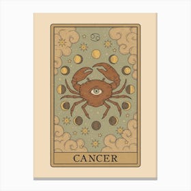 Cancer Tarot Zodiac Canvas Print