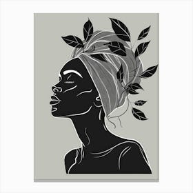 Portrait Of A Woman With Leaves 19 Canvas Print