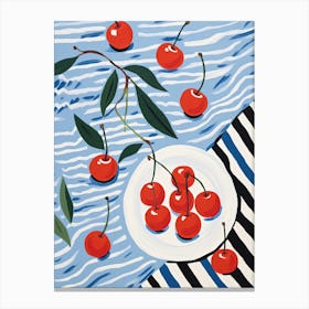 Cherries Fruit Summer Illustration 2 Canvas Print