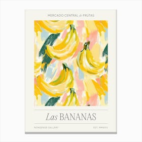 Banana Fruit Market, Impressionist Tropical Bananas Canvas Print