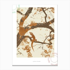 Iguana In The Trees Brown Silhouette Poster Canvas Print