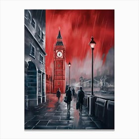 London In The Rain Canvas Print