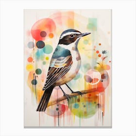Bird Painting Collage Dipper 3 Canvas Print