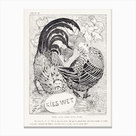 Cartoon With Politicians Like Chickens (In Or Before 1893), Theo Van Hoytema Canvas Print