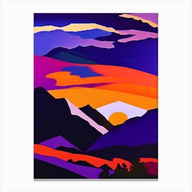 Mountainous Geometric Sunrise Canvas Print