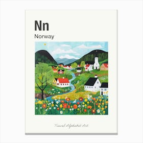 Kids Travel Alphabet  Norway 4 Canvas Print