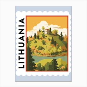 Lithuania 2 Travel Stamp Poster Canvas Print