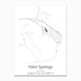 Palm Springs,United States Minimalist Map Lienzos