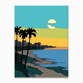 Minimal Design Style Of Gold Coast, Australia1 Canvas Print
