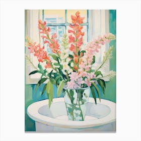 A Vase With Snapdragon, Flower Bouquet 4 Canvas Print