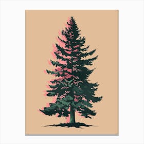 Cedar Tree Colourful Illustration 1 Canvas Print