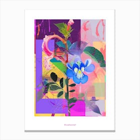 Bluebonnet 7 Neon Flower Collage Poster Canvas Print