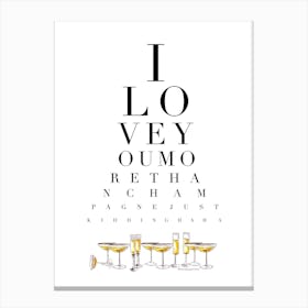 Champagne Eye Test Canvas Print