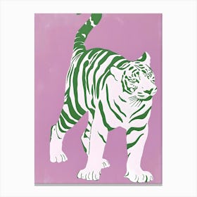 Tiger On Pink 1 Canvas Print