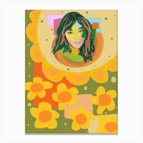 Flower Power Woman - Psychedelic Art Canvas Print