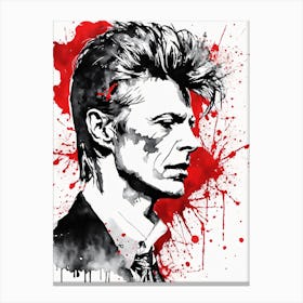 David Bowie Portrait Ink Painting (7) Canvas Print