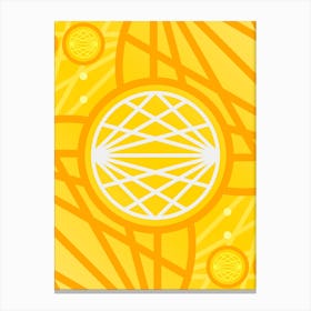 Geometric Glyph Abstract in Happy Yellow and Orange n.0017 Canvas Print
