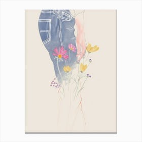 Jean Line Art Flowers 9 Canvas Print