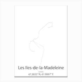 Les Iles De La Madeleine,Canada Minimalist Map Canvas Print