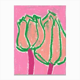 Watermelon Tulips Canvas Print