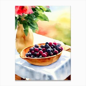 Acai Italian Watercolour fruit Canvas Print