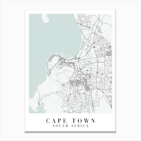 Cape Town South Africa Street Map Minimal Color Canvas Print