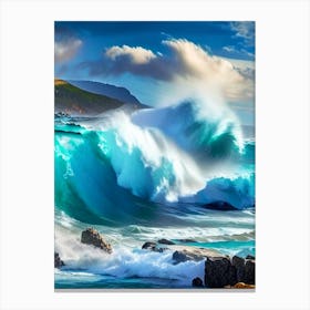 Crashing Waves Landscapes Waterscape Photography 1 Canvas Print