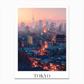 Tokyo Skyline At Sunset Canvas Print