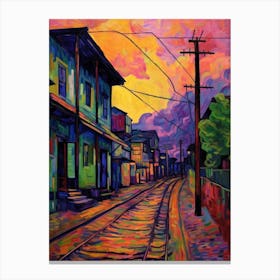 Tacoma Museum District Pointillism 2 Canvas Print