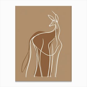 Kangaroo - Boho, Line Art Canvas Print