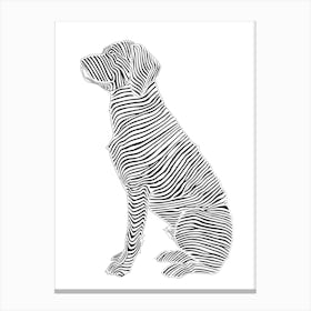 Zebra Dog animal lines art Canvas Print