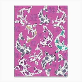 Chinese Koi Fish Illustration Canvas Print