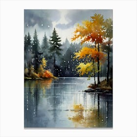 Autumn Trees By The Lake 2 Canvas Print