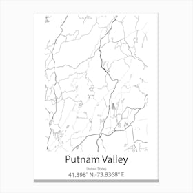 Putnam Valley,United States Minimalist Map Leinwandbild