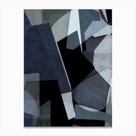 CAVALIER - Minimalist, Modern, Abstract, Graphic, Geo, Tonal, Blue, Black Canvas Print