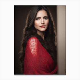 Beautiful Woman In Red Canvas Print