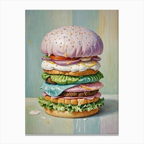 Crazy Rainbow Burger Canvas Print