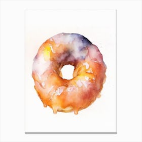 Apple Fritter Donut Cute Neon 1 Canvas Print