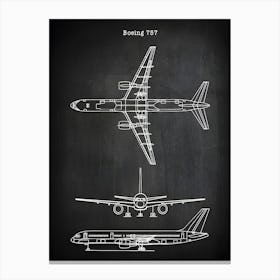 757 Airplane Decor Aircraft Decor Plane Decor Airplane Art Airplane Print Airplane Blueprint Airplane Art Va7571 Canvas Print