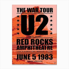 U2 1983 War Tour Red Rocks Ammphitheatre Concert Cardstock Poster Canvas Print