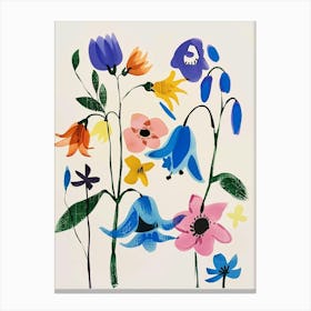 Painted Florals Bluebell 1 Canvas Print