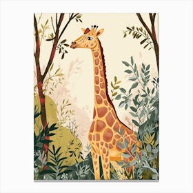 Storybook Style Illustration Of A Giraffe 8 Canvas Print