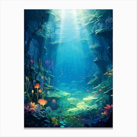 Underwater Abstract Minimalist 3 Canvas Print