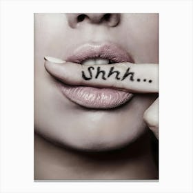 Lips Shhh Canvas Print